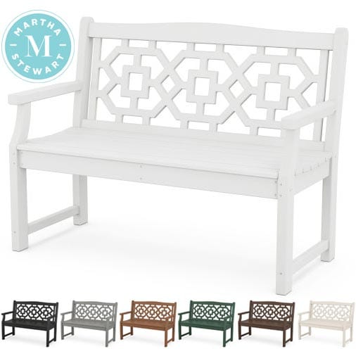 POLYWOOD® Martha Stewart Chinoiserie 48” Garden Bench - MSTGB481 Benches POLYWOOD®