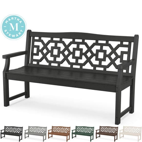 POLYWOOD® Martha Stewart Chinoiserie 60” Garden Bench - MSTGB601 Benches POLYWOOD®