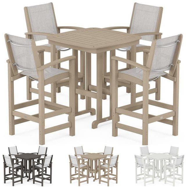 POLYWOOD® Bar Set - Coastal 5-Piece in Vintage Finish - PWS210-1-V Bar Set POLYWOOD®