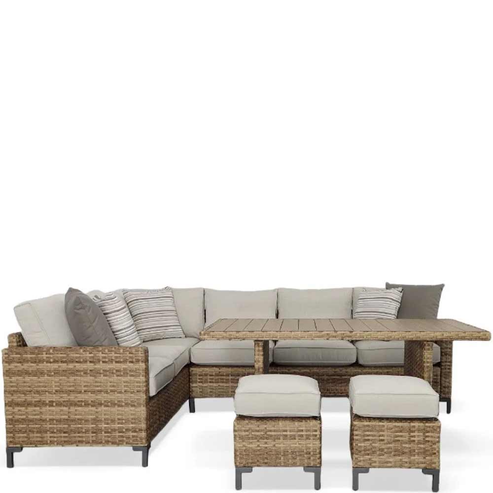 Plank & Hide - Hanover 5-Piece Banquette Dining Set Deep Seating Plank & Hide