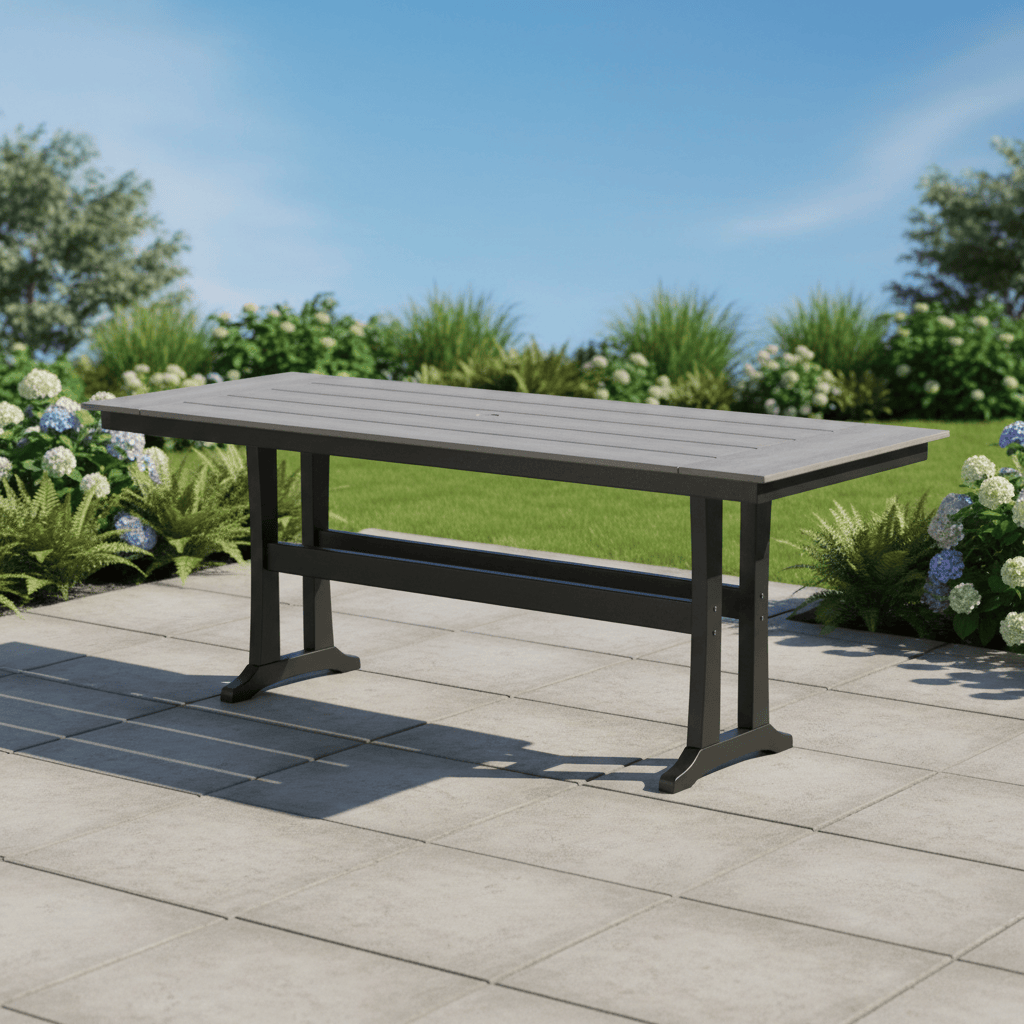 POLYWOOD® Farmhouse Trestle 38" x 96" Counter Table - Select Accents - PLR84-T1L1 Table POLYWOOD®