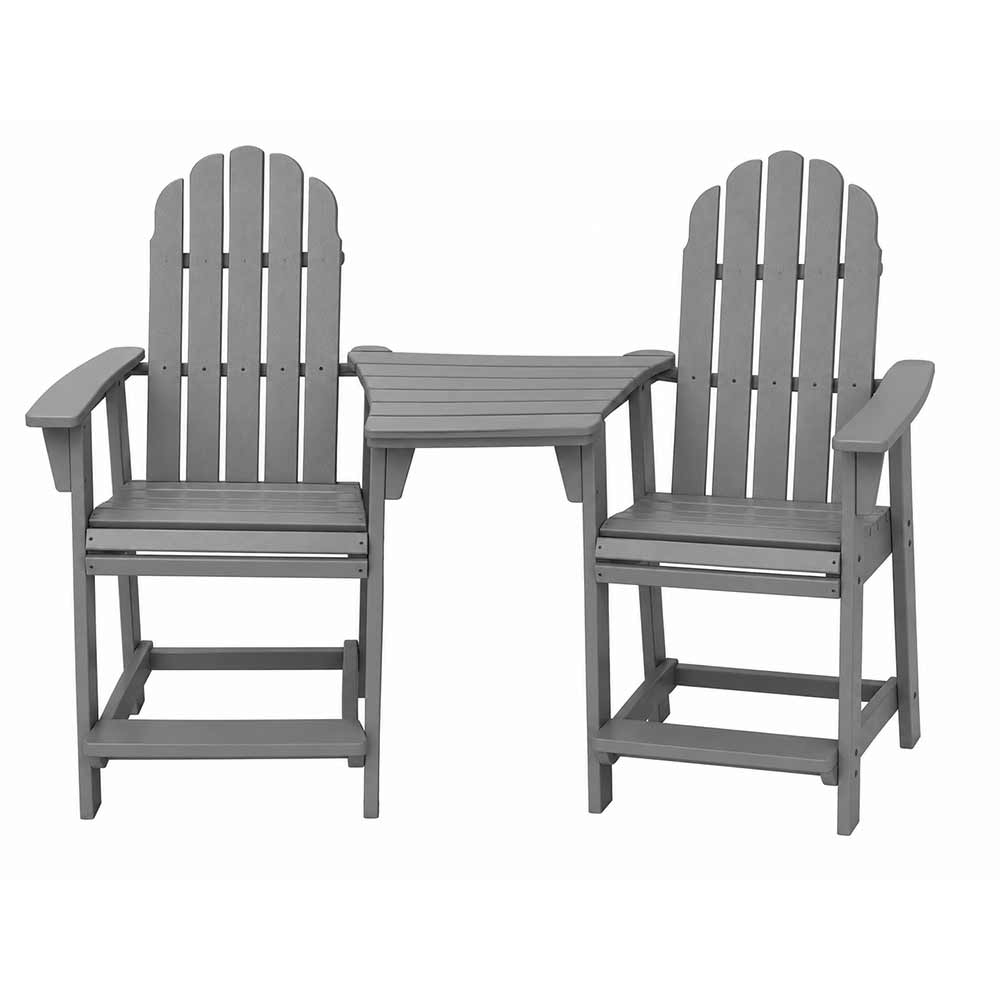 POLYWOOD® Vineyard 2 Curveback Adirondack Counter Chairs & Angled Adirondack Dining Connecting Table