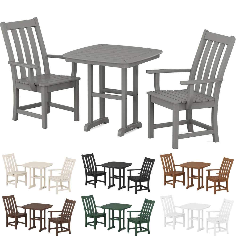 POLYWOOD® Vineyard 3-Piece Dining Set - PWS1230-1 Dining Set POLYWOOD®