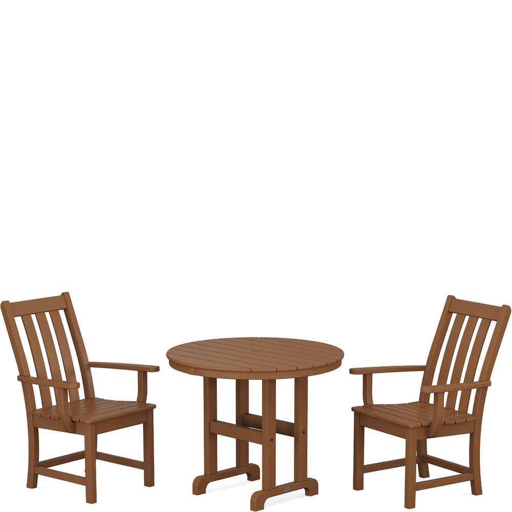 POLYWOOD® Vineyard 3-Piece Round Dining Set - PWS1351-1 Patio Set POLYWOOD®