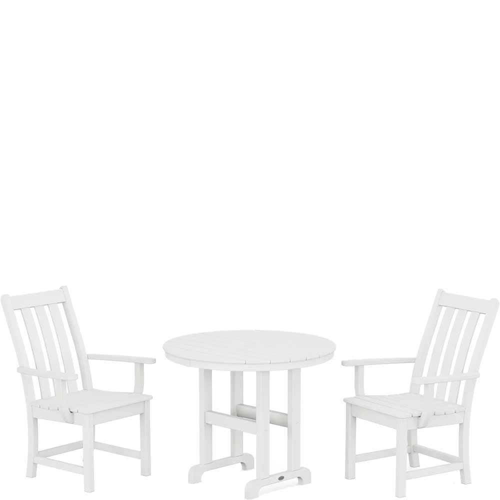 POLYWOOD® Vineyard 3-Piece Round Dining Set - PWS1351-1 Patio Set POLYWOOD®
