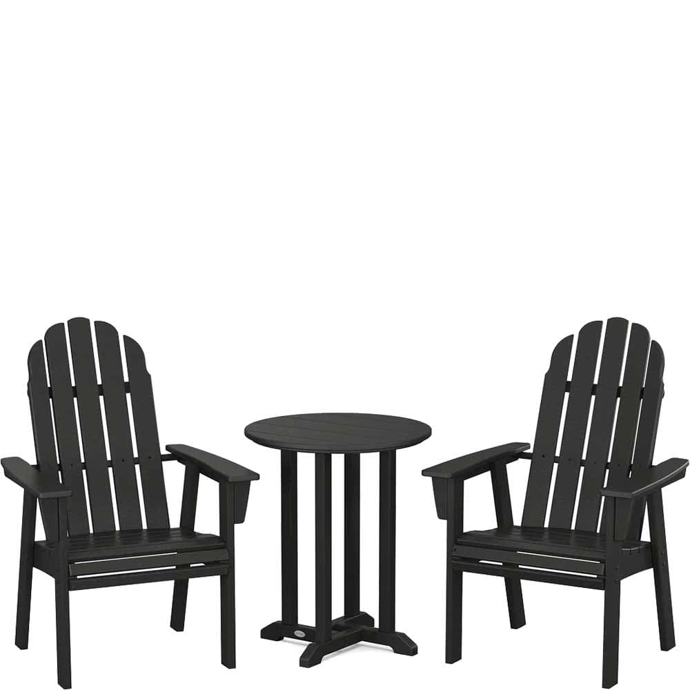 POLYWOOD® Vineyard Adirondack 3-Piece Round Bistro Dining Set - PWS1320-1 Patio Set POLYWOOD®