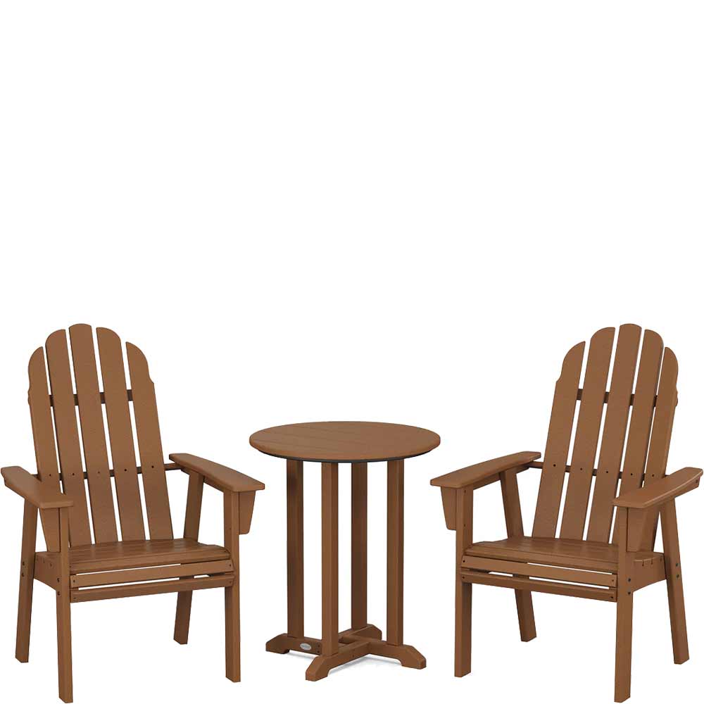 POLYWOOD® Vineyard Adirondack 3-Piece Round Bistro Dining Set - PWS1320-1 Patio Set POLYWOOD®