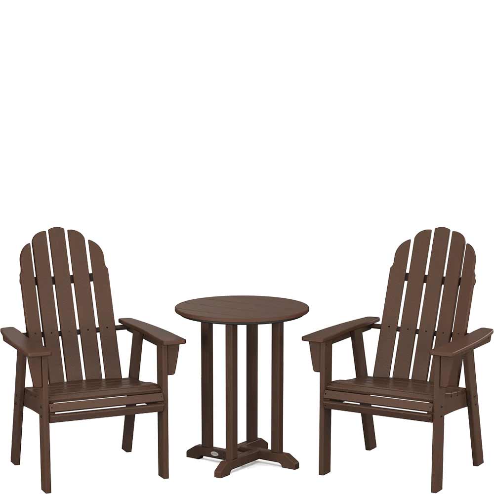 POLYWOOD® Vineyard Adirondack 3-Piece Round Bistro Dining Set - PWS1320-1 Patio Set POLYWOOD®