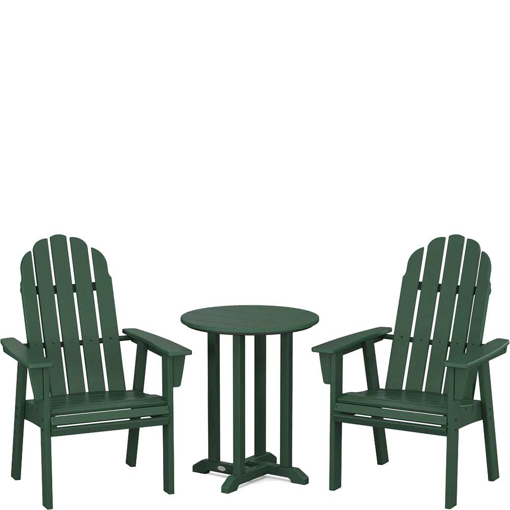 POLYWOOD® Vineyard Adirondack 3-Piece Round Bistro Dining Set - PWS1320-1 Patio Set POLYWOOD®