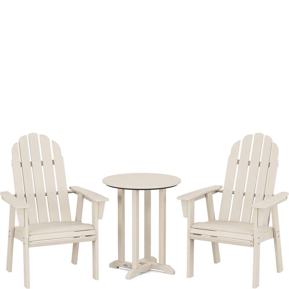 POLYWOOD® Vineyard Adirondack 3-Piece Round Bistro Dining Set - PWS1320-1 Patio Set POLYWOOD®