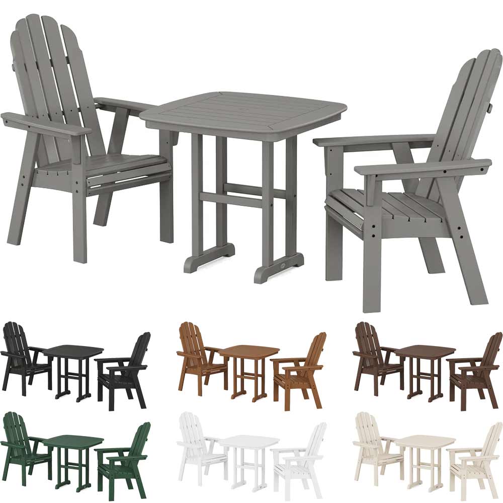 POLYWOOD® Vineyard Adirondack 3-Piece Dining Set - PWS1229-1 Patio Set POLYWOOD®
