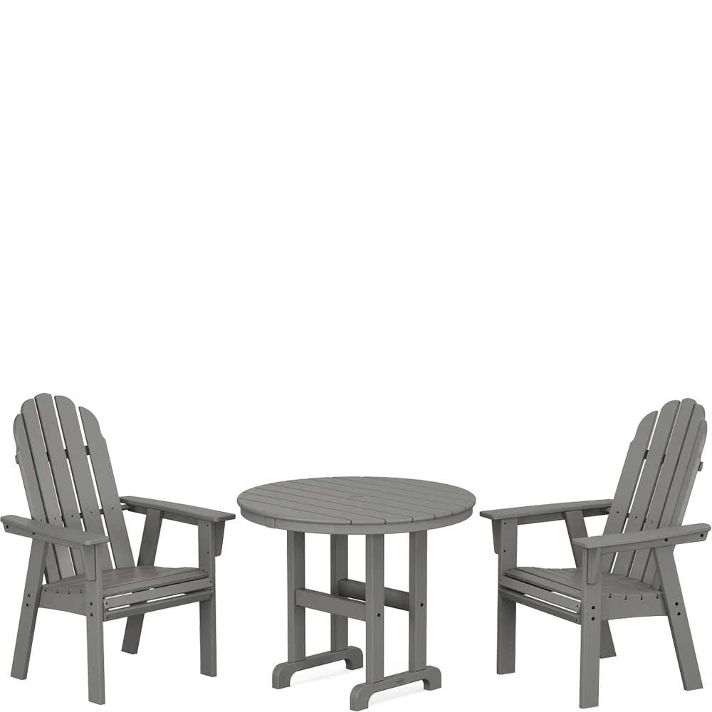 POLYWOOD® Vineyard Adirondack 3-Piece Round Dining Set - PWS1352-1 Patio Set POLYWOOD®