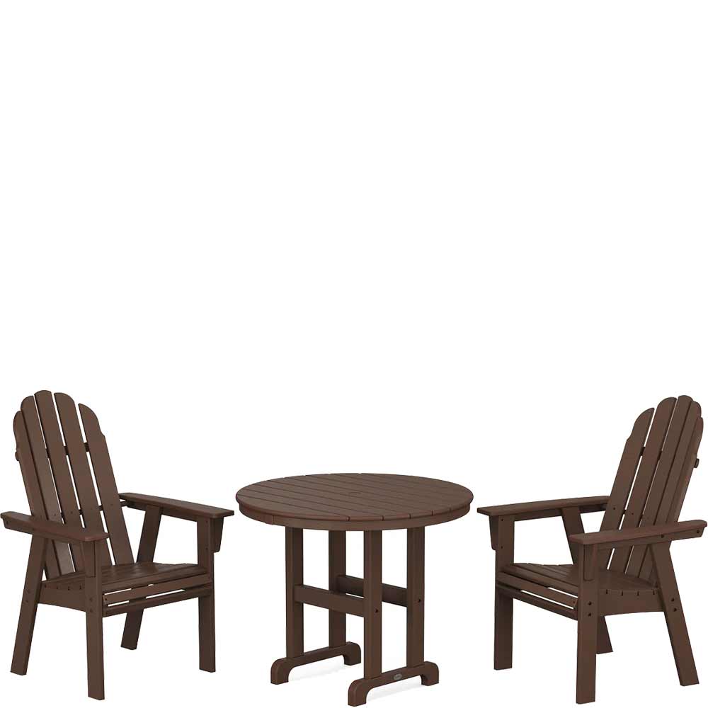 POLYWOOD® Vineyard Adirondack 3-Piece Round Dining Set - PWS1352-1 Patio Set POLYWOOD®