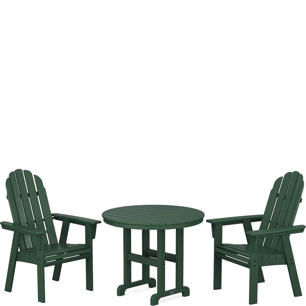 POLYWOOD® Vineyard Adirondack 3-Piece Round Dining Set - PWS1352-1 Patio Set POLYWOOD®