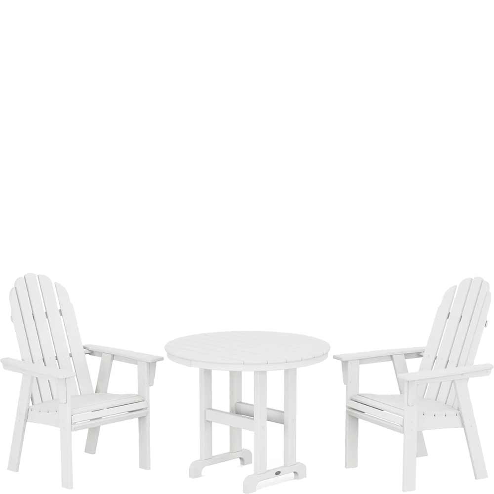 POLYWOOD® Vineyard Adirondack 3-Piece Round Dining Set - PWS1352-1 Patio Set POLYWOOD®