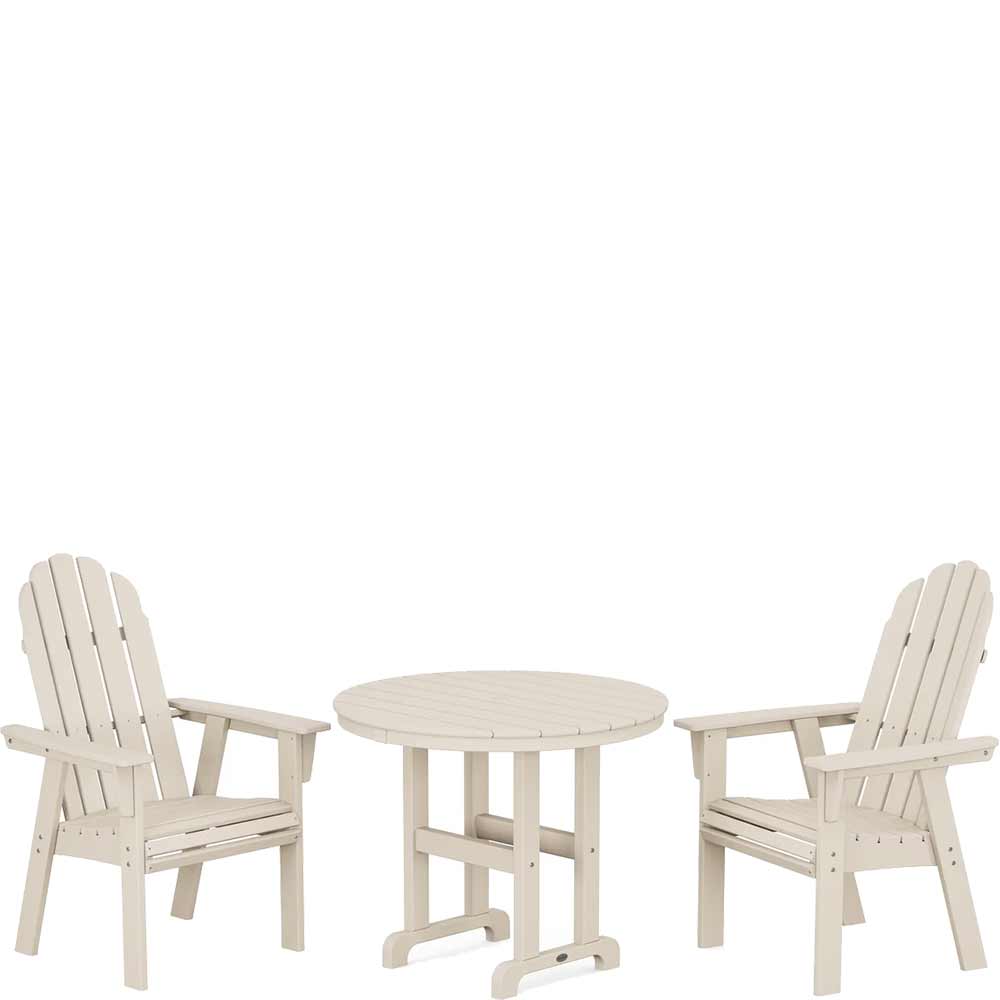 POLYWOOD® Vineyard Adirondack 3-Piece Round Dining Set - PWS1352-1 Patio Set POLYWOOD®