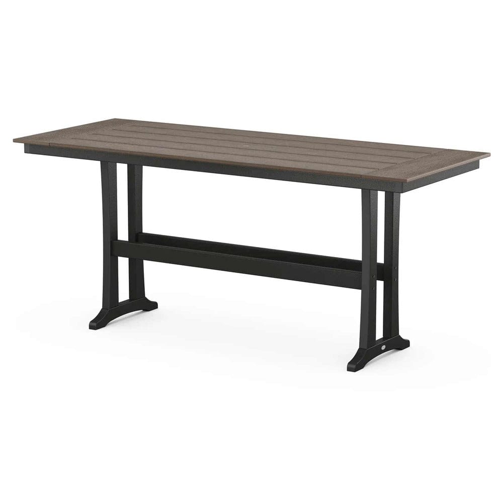 POLYWOOD® Farmhouse Trestle 38" x 96" Bar Table - Select Accents - PLR84-T1L1 Table POLYWOOD®