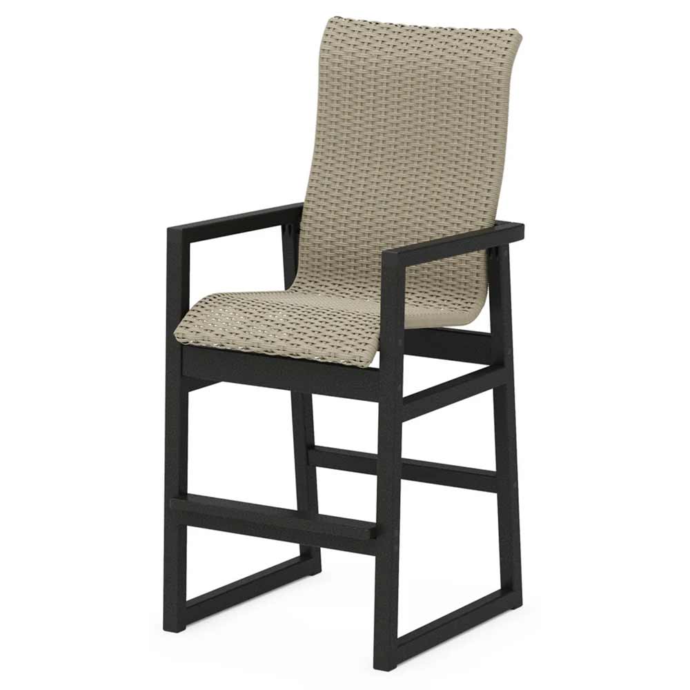 POLYWOOD® EDGE Woven High-Back Bar Arm Chair - EMD252