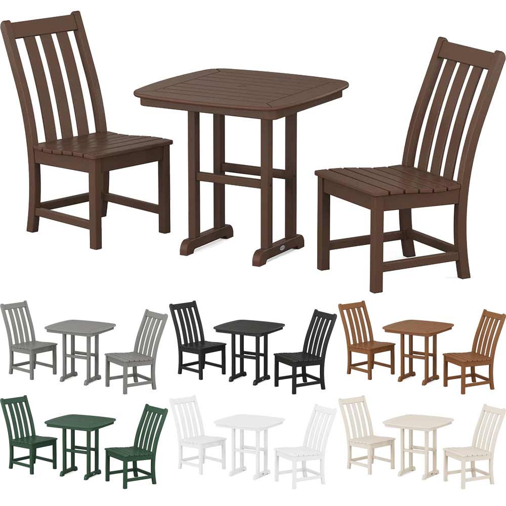 POLYWOOD® Vineyard Side Chair 3-Piece Dining Set - PWS1228-1 Patio Set POLYWOOD®