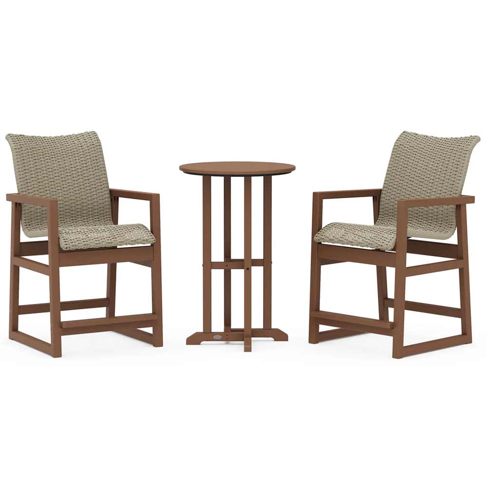 POLYWOOD® EDGE Woven 3-Piece Farmhouse Counter Set - PWS2909-1