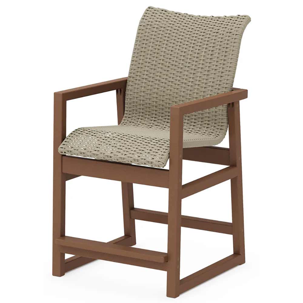 POLYWOOD® EDGE Woven Counter Arm Chair - EMD241