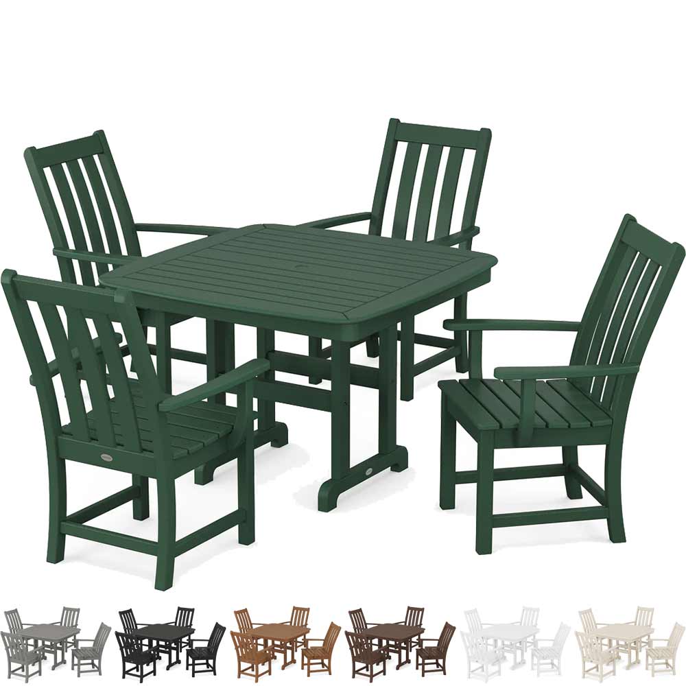 POLYWOOD® Vineyard 5-Piece Dining Set with Trestle Legs - PWS938-1 Dining Set POLYWOOD®