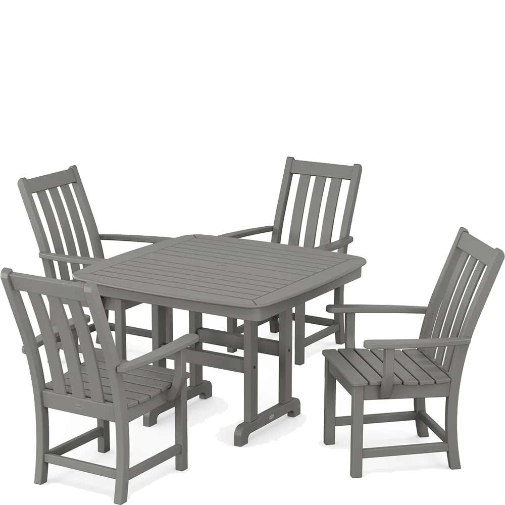 POLYWOOD® Vineyard 5-Piece Dining Set with Trestle Legs - PWS938-1 Dining Set POLYWOOD®