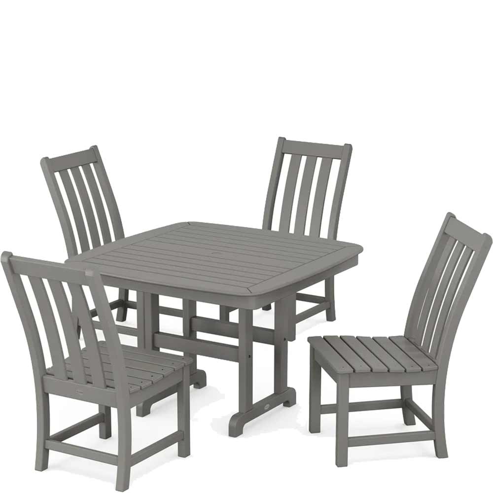 POLYWOOD® Vineyard Side Chair 5-Piece Dining Set with Trestle Legs - PWS936-1 Dining Set POLYWOOD®