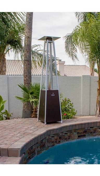 AZ Patio Heaters - Tall Quartz Glass Tube Heater- Hammered Bronze Finish - HLDS01-GTHG Patio Heaters AZ Patio Heaters