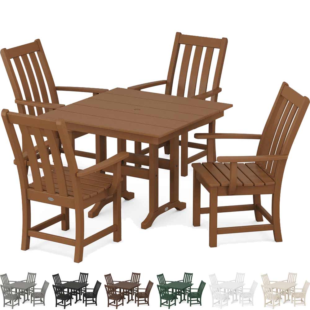 POLYWOOD® Vineyard 5-Piece Farmhouse Dining Set - PWS1166-1 Dining Set POLYWOOD®