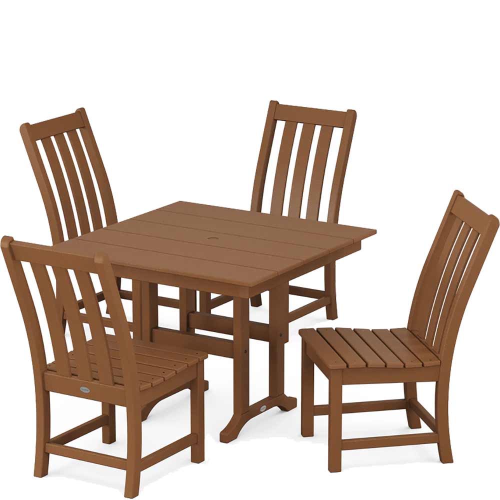 POLYWOOD® Vineyard Side Chair 5-Piece Farmhouse Dining Set - PWS1164-1 Dining Set POLYWOOD®