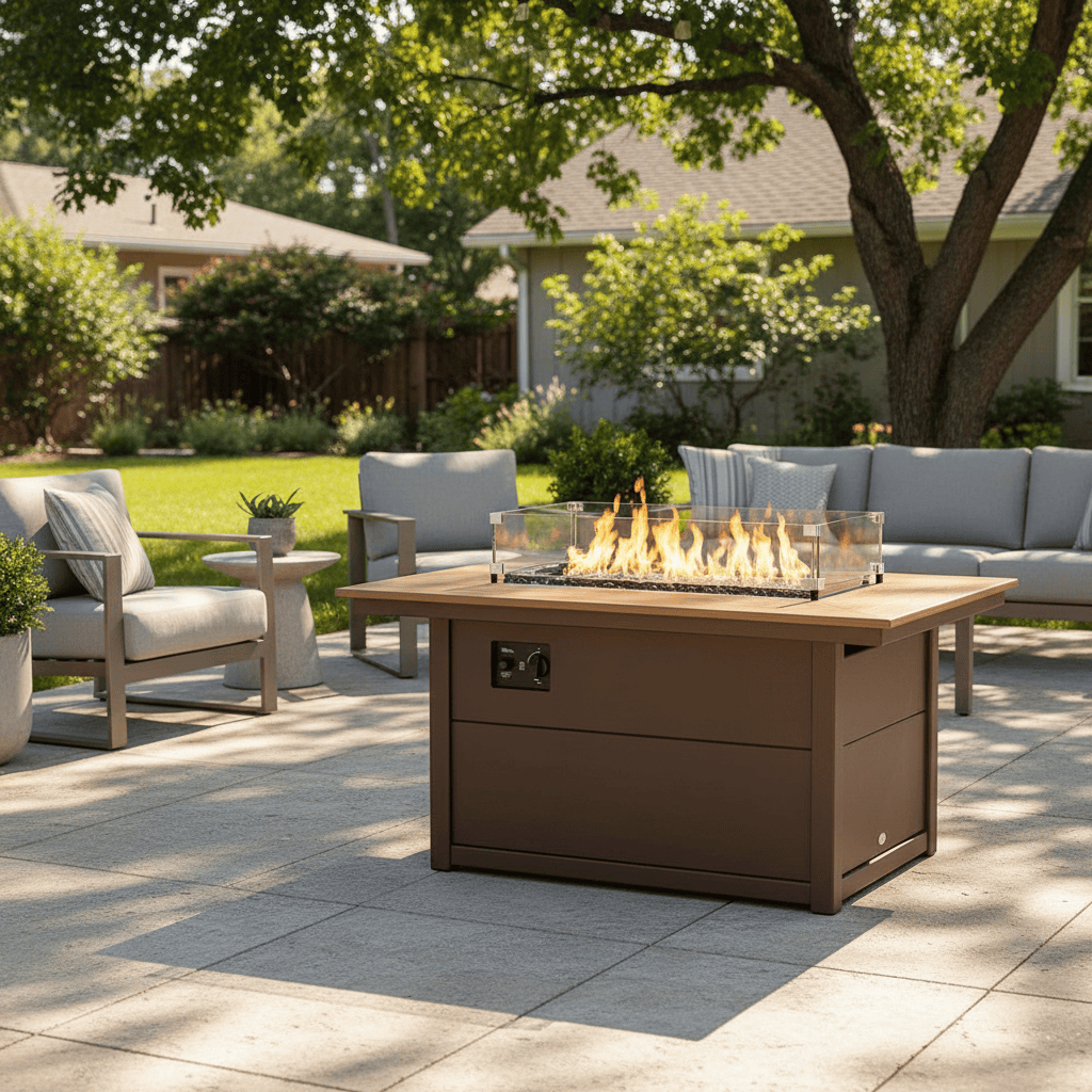 POLYWOOD® Rectangle 34" X 46" Fire Pit Table - Select Accents - CTF3446RECT