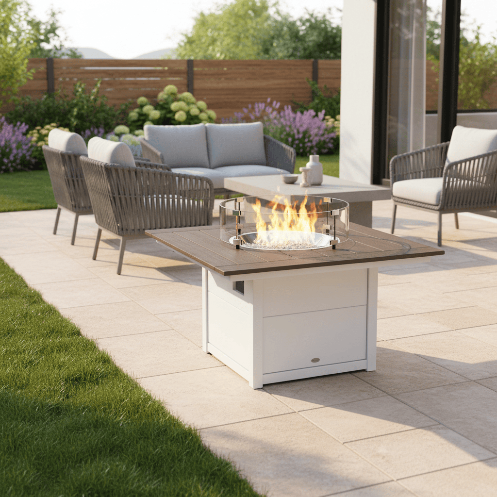 POLYWOOD® Square 42" Fire Pit Table - Select Accents - CTF42S Fire Table POLYWOOD®