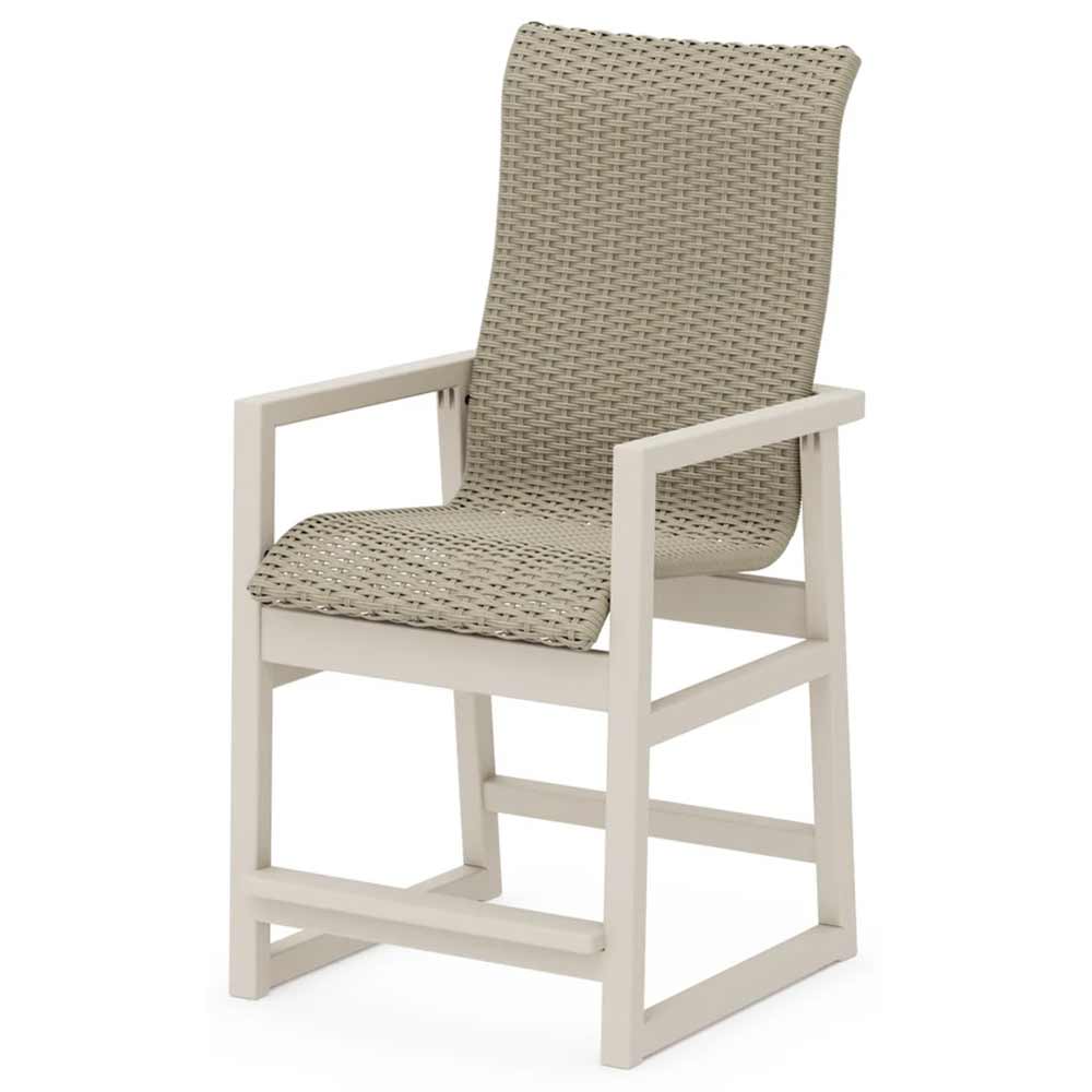POLYWOOD® EDGE Woven High-Back Counter Arm Chair - EMD251