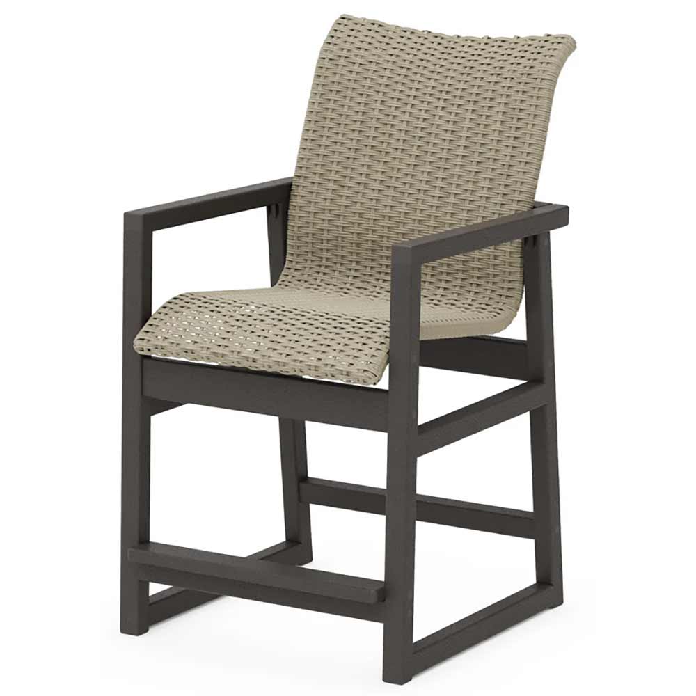 POLYWOOD® EDGE Woven Counter Arm Chair - EMD241