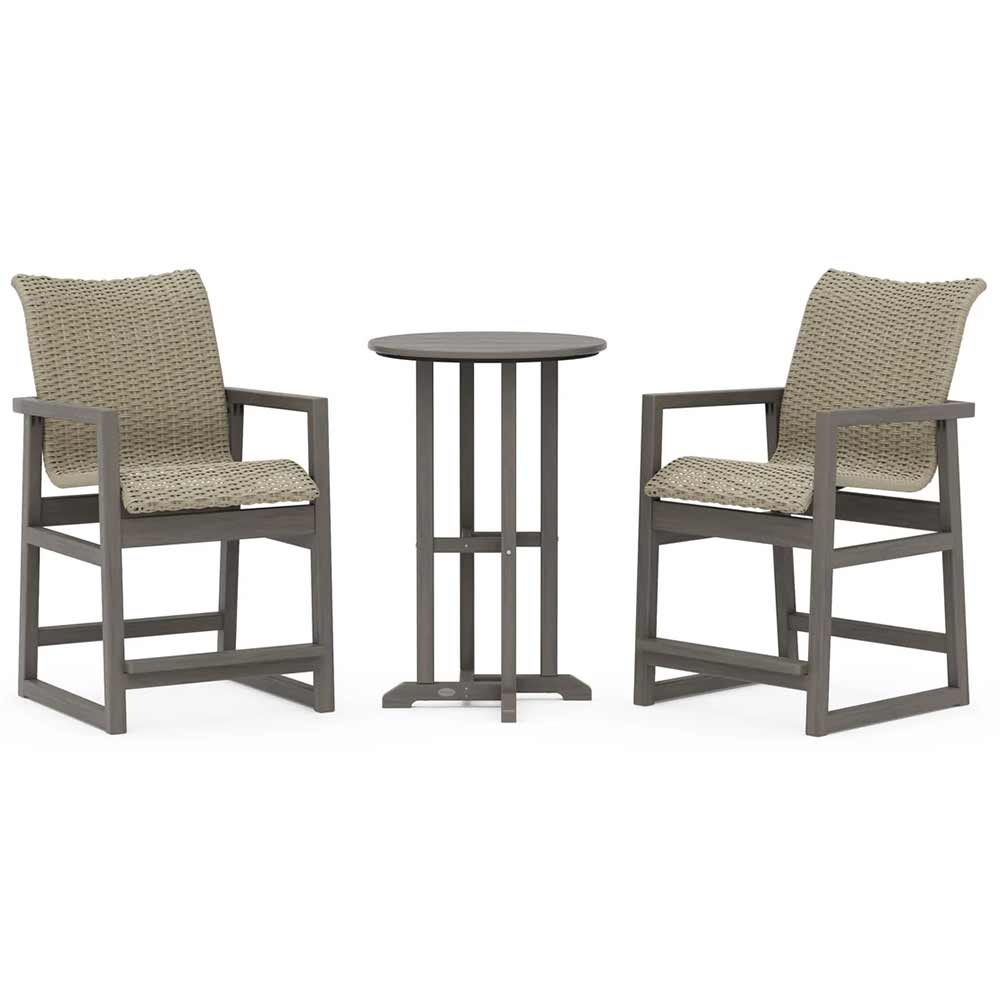 POLYWOOD® EDGE Woven 3-Piece Farmhouse Counter Set - PWS2909-1