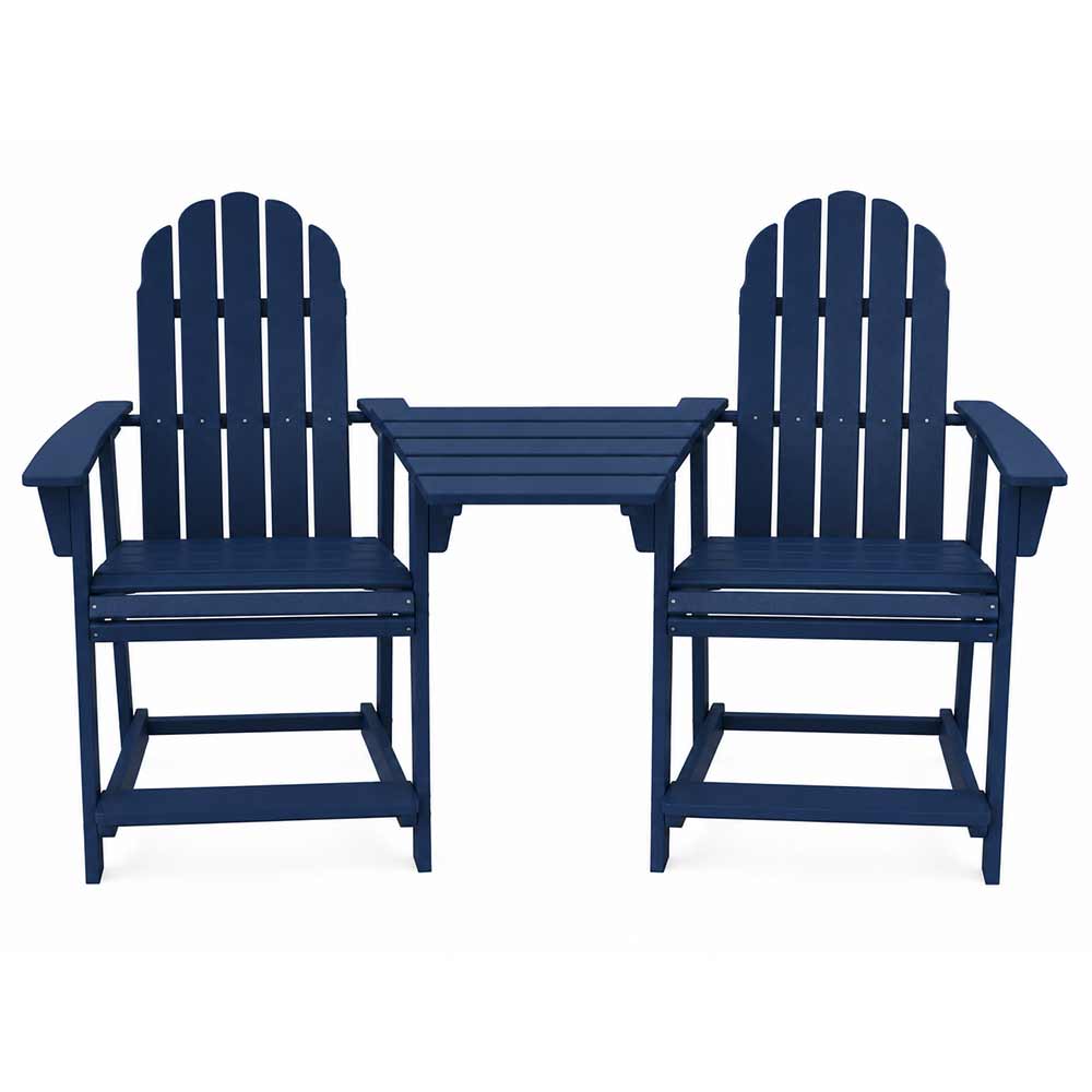POLYWOOD® Vineyard 2 Curveback Adirondack Counter Chairs & Angled Adirondack Dining Connecting Table