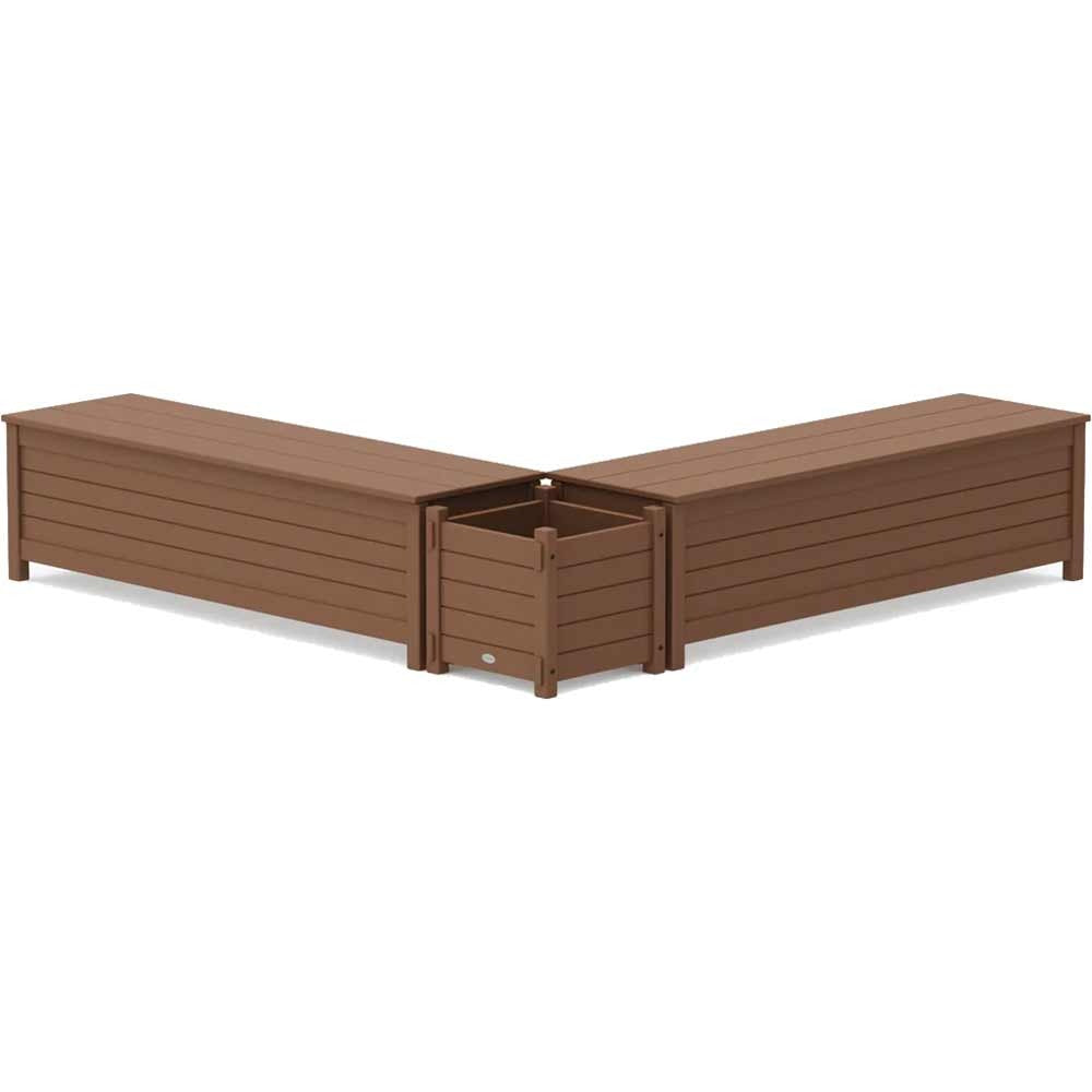 POLYWOOD® 60" Nautical L- Shaped Planter Storage Bench Set - PWS2975-1 Storage POLYWOOD®