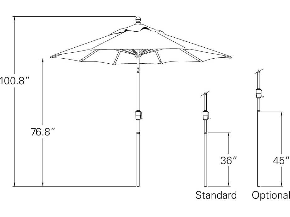 Treasure Garden Market Umbrella- Aluminum 7.5' Octagon Push Button Tilt Crank Lift Umbrella Umbrellas Treasure Garden