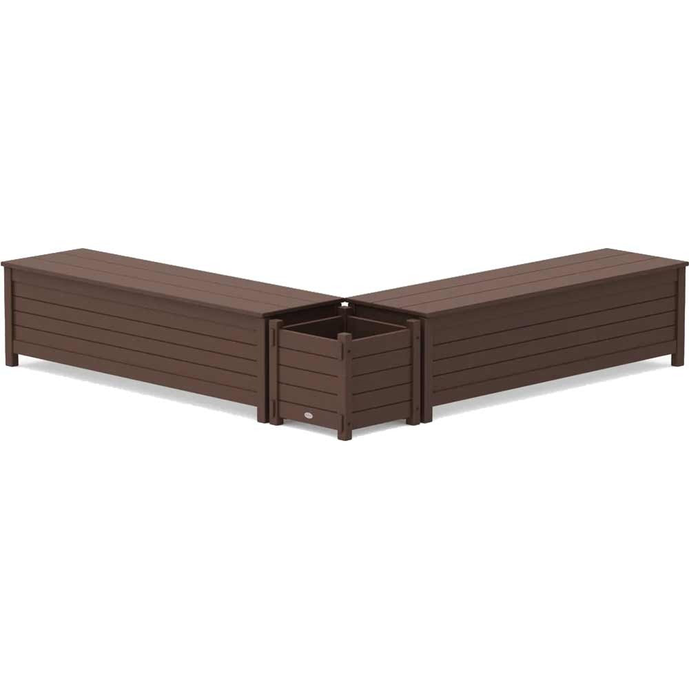 POLYWOOD® 60" Nautical L- Shaped Planter Storage Bench Set - PWS2975-1 Storage POLYWOOD®