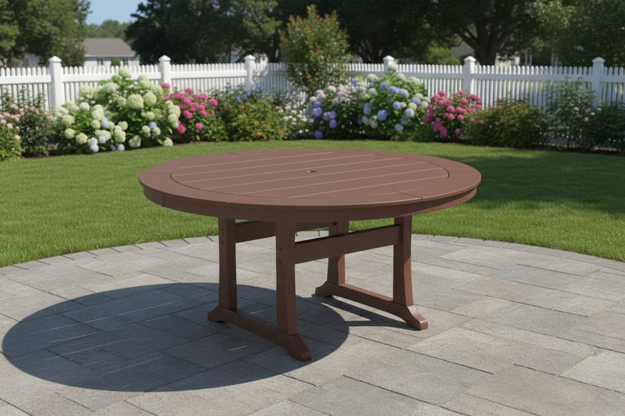 POLYWOODr 60" Nautical Trestle Round Outdoor Dining Table