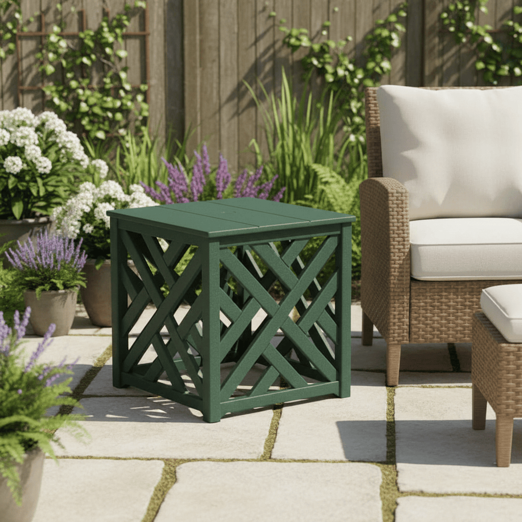 POLYWOOD® Chippendale Umbrella Stand Accent Table - CT4P232U End Table POLYWOOD®