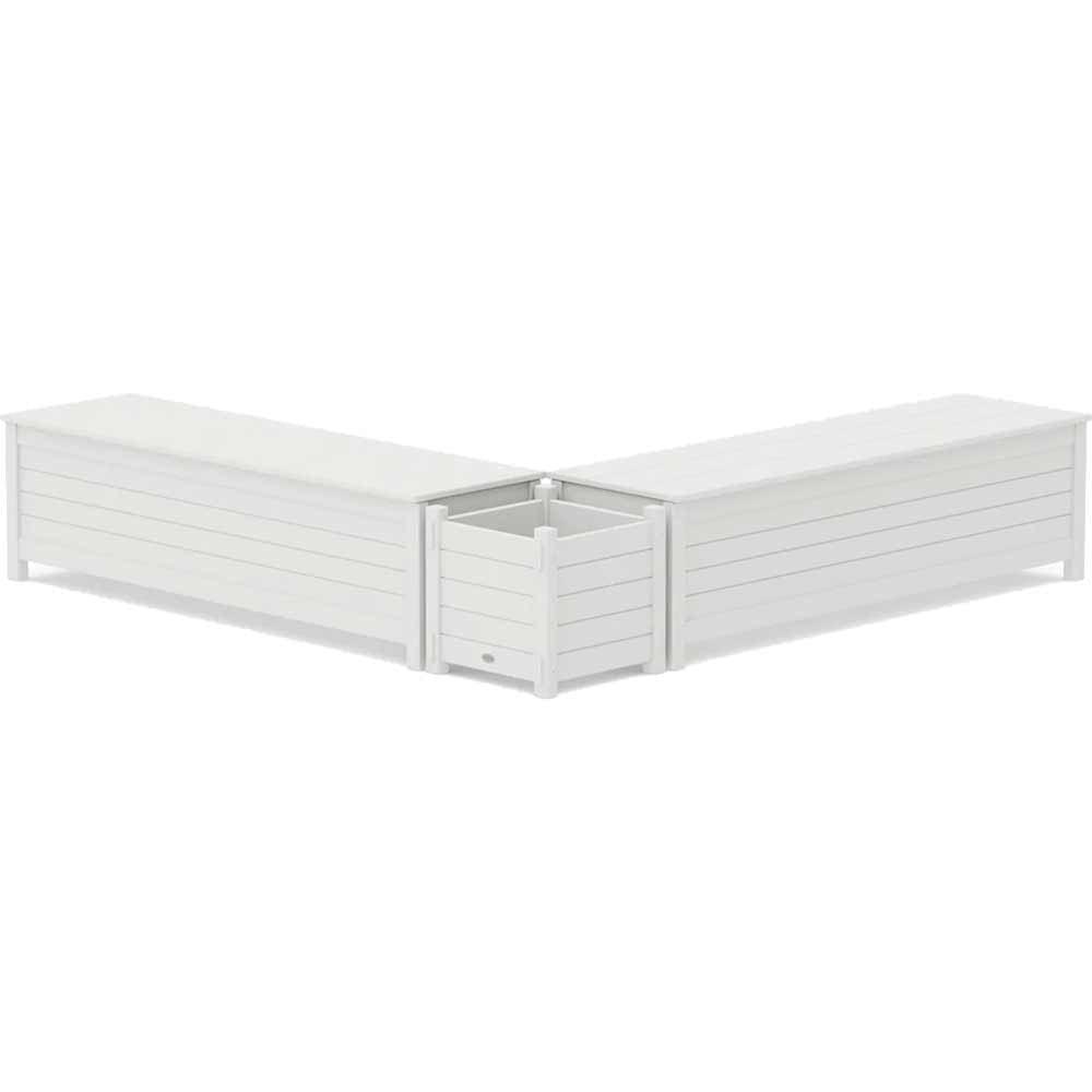 POLYWOOD® 60" Nautical L- Shaped Planter Storage Bench Set - PWS2975-1 Storage POLYWOOD®