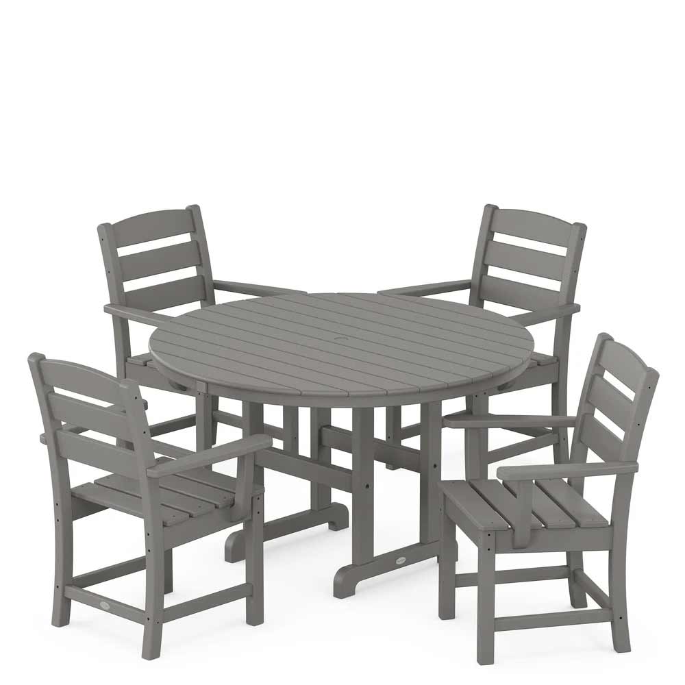 POLYWOOD® Lakeside 5-Piece Round Farmhouse Dining Set - PWS648-1 Dining Set POLYWOOD®