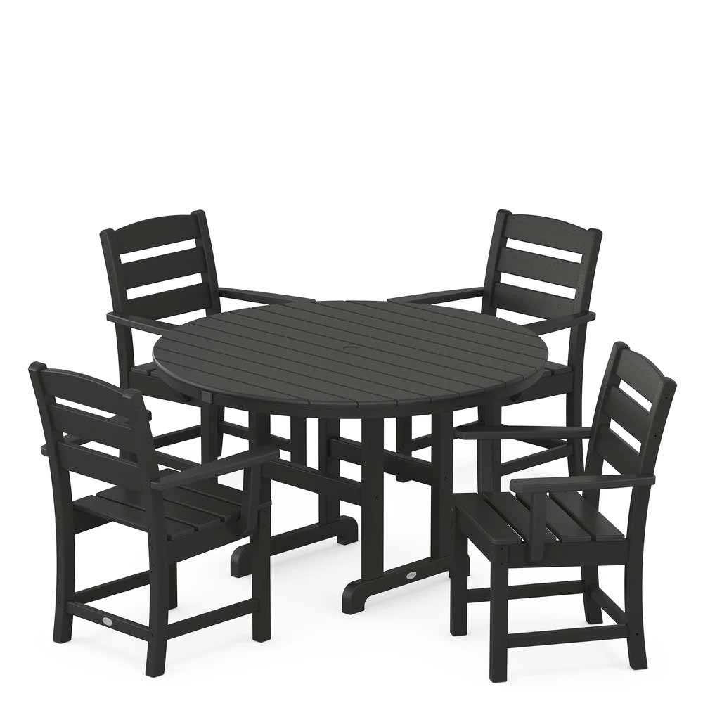 POLYWOOD® Lakeside 5-Piece Round Farmhouse Dining Set - PWS648-1 Dining Set POLYWOOD®