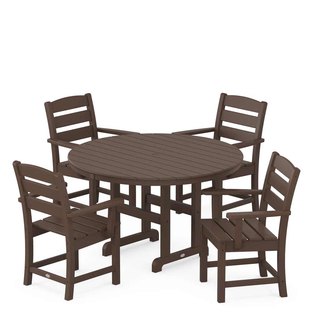 POLYWOOD® Lakeside 5-Piece Round Farmhouse Dining Set - PWS648-1 Dining Set POLYWOOD®