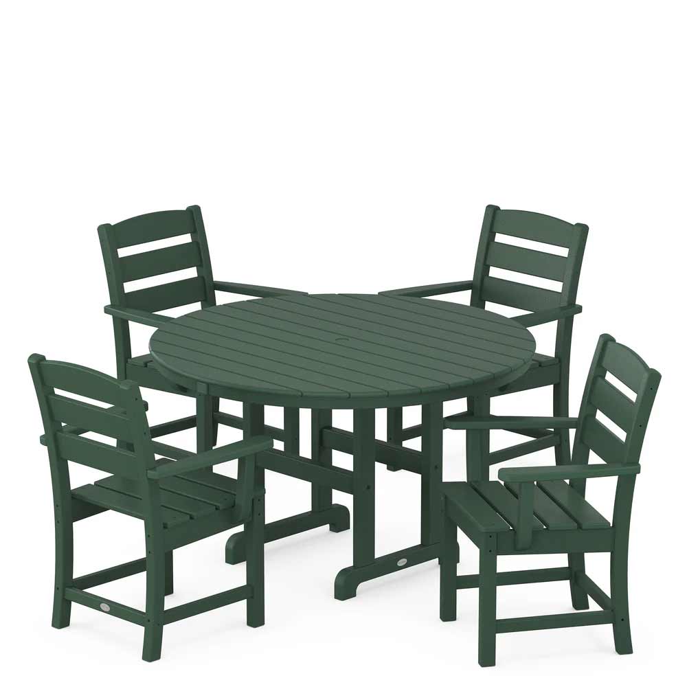 POLYWOOD® Lakeside 5-Piece Round Farmhouse Dining Set - PWS648-1 Dining Set POLYWOOD®