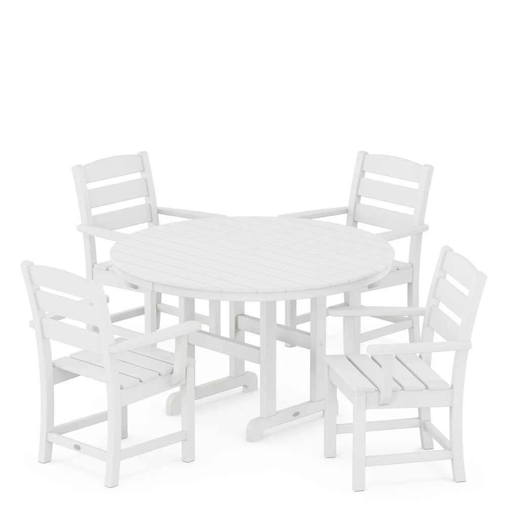POLYWOOD® Lakeside 5-Piece Round Farmhouse Dining Set - PWS648-1 Dining Set POLYWOOD®