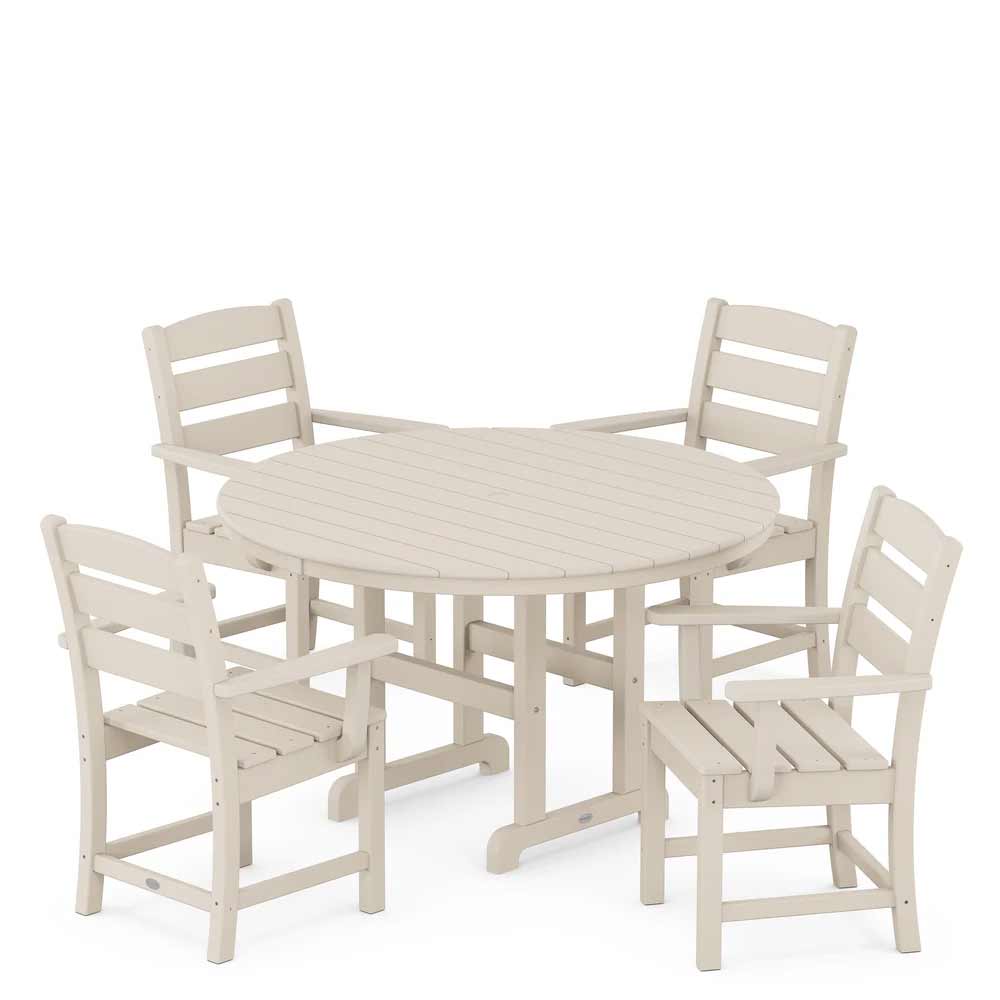 POLYWOOD® Lakeside 5-Piece Round Farmhouse Dining Set - PWS648-1 Dining Set POLYWOOD®