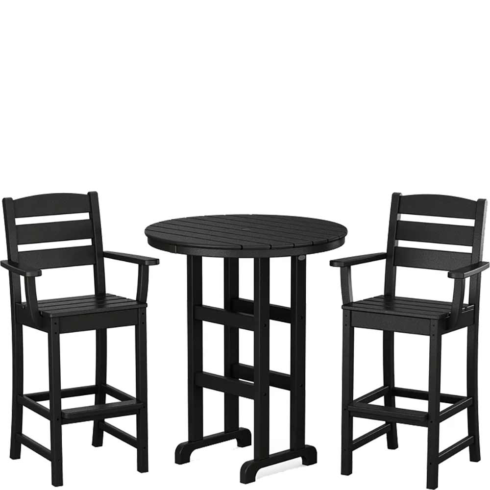POLYWOOD® Lakeside 3-Piece Round Bar Arm Chair Set - PWS612-1 Bar Set POLYWOOD®